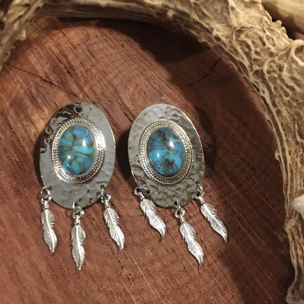Turquoise and sterling silver earrings